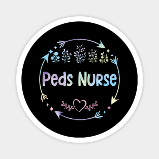 Peds Nurse cute floral watercolor Magnet